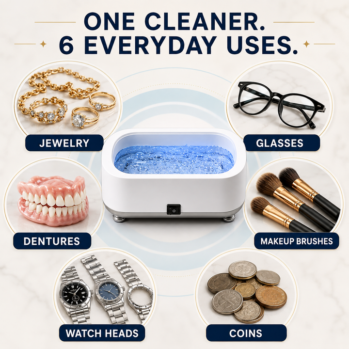 NudgePickr compact ultrasonic jewellery cleaner for home use